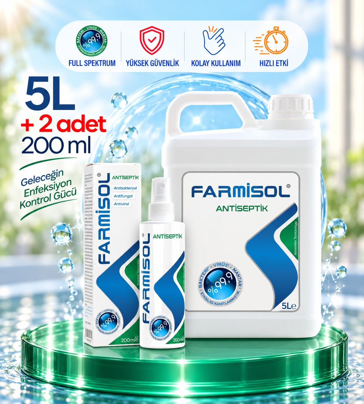 Farmisol Antiseptik 5L + 200 ml 2'li