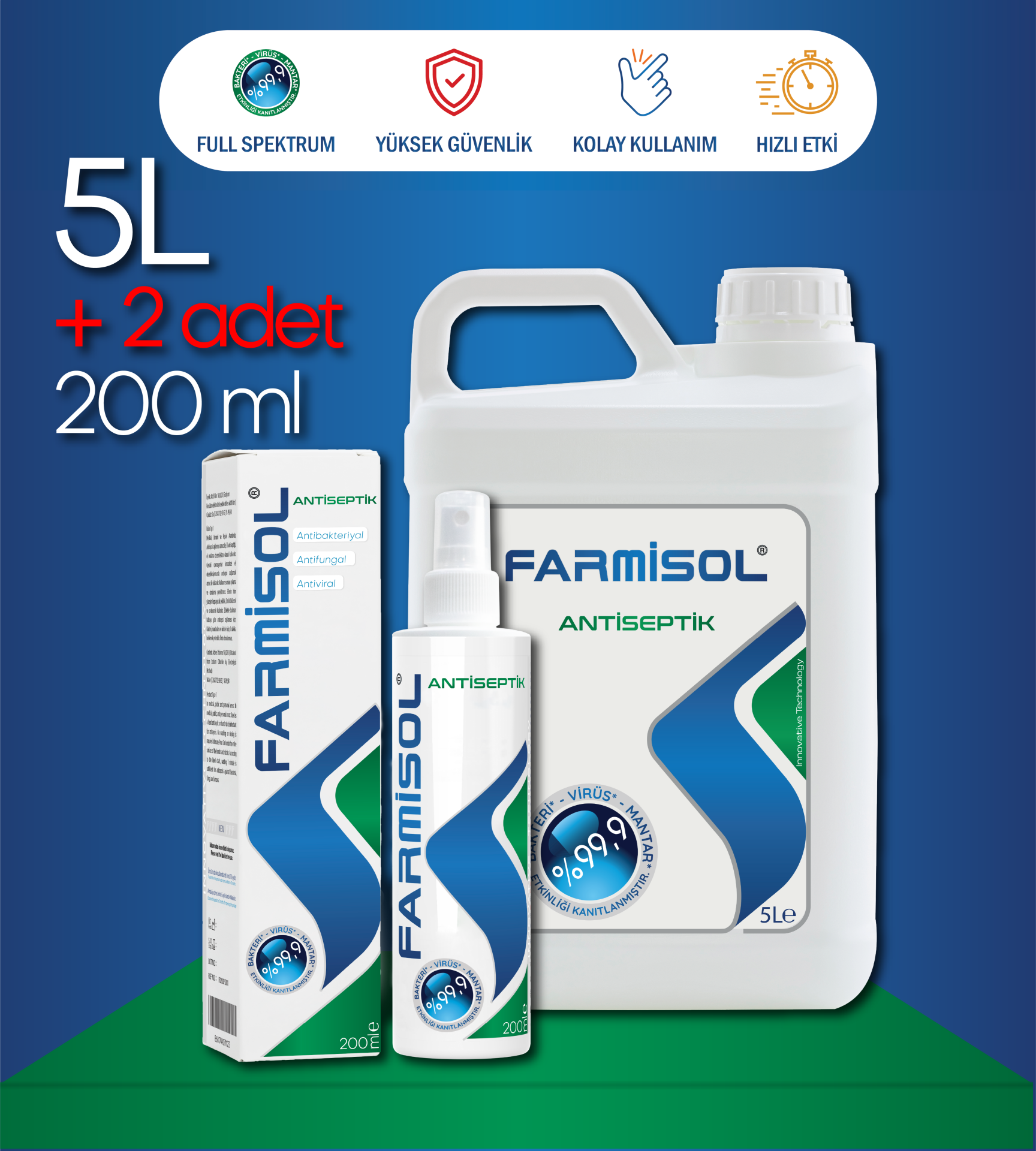 Farmisol Antiseptik 5L + 200 ml 2'li